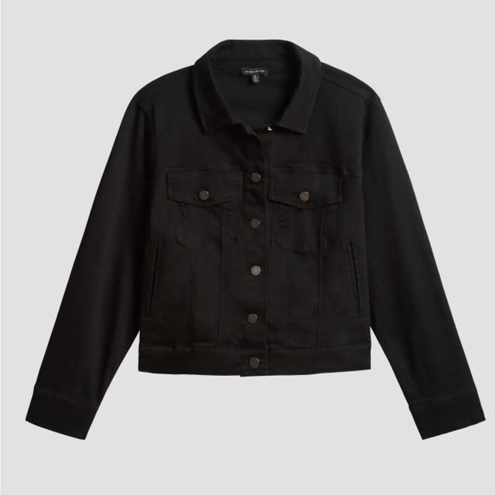 Black Universal Standard Kelsey Denim Jacket - Size XS - 10/12